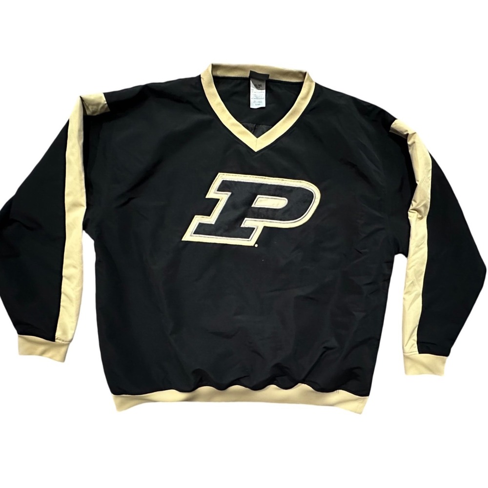 Knights Apparel Purdue Boilermakers V-Neck Windshirt Black Gold Mens XL